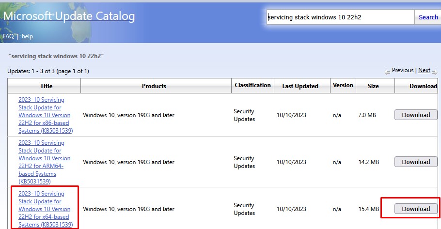 скачать Servicing Stack Update для windows