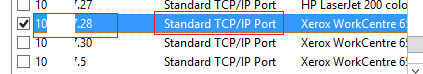 Standard TCP/IP Port - тип порта на принт сервере