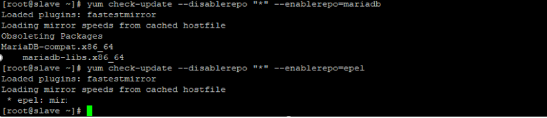 yum check-update --disablerepo -enablerepo