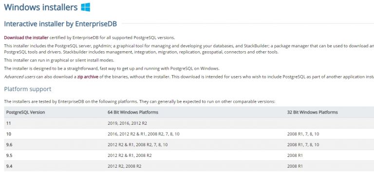 Как установить postgresql на windows 10