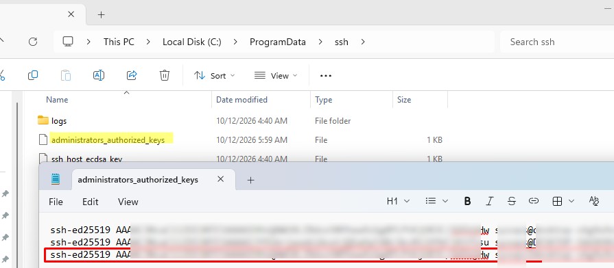 administrators_authorized_keys ключи для админов