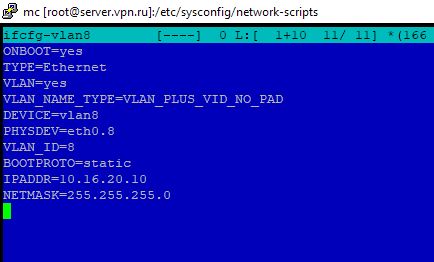 /etc/sysconfig/network-scripts/ifcfg-vlan8 - настройка файла с vlan в centos 