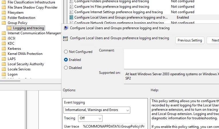 GPO для логирования политики добавления пользователей в локальную группу