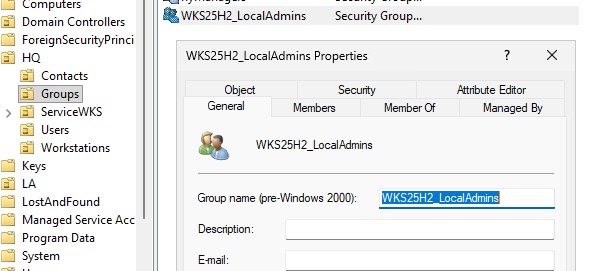 Группа локальных администраторао для каждого компьютера