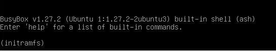 ошибка initramfs BusyBox в Ubuntu / Mint / Kali
