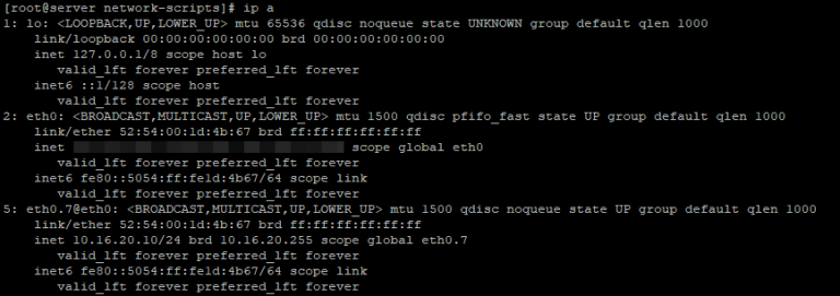 Centos 7 vlan настройка