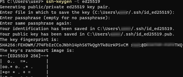 windows ssh-keygen генерация пары ssh ключей