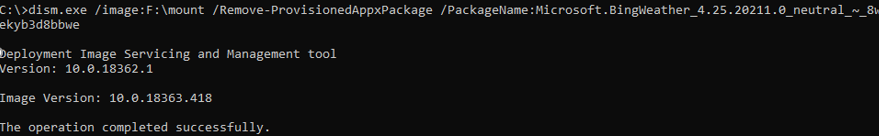 dism exe remove provisionedappxpackage udalit vs