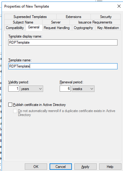 RDPTemplate - новый шаблон сертфиката для RDP подключений