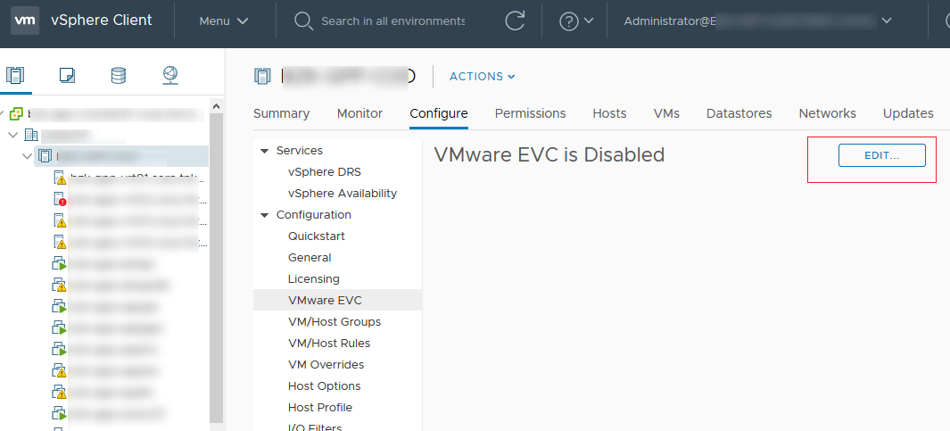 Enhanced vMotion Compatibility (EVC) в VMware ESXi