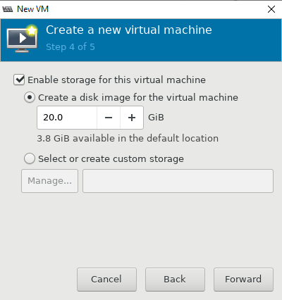 размер диска вируальной машины в KVM