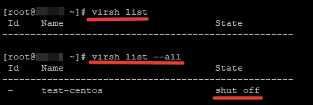 virsh list --all вывести все ВМ на сервере KVM