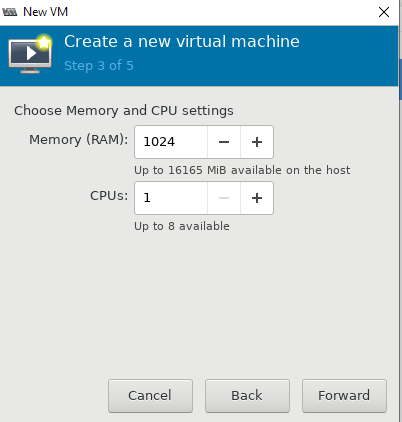 задать лимиты памяти и vCPU для виртуальной машины KVM