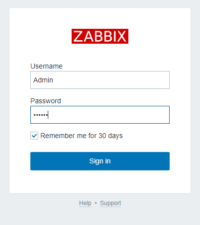 авторизация веб-интерфейсе в zabbix