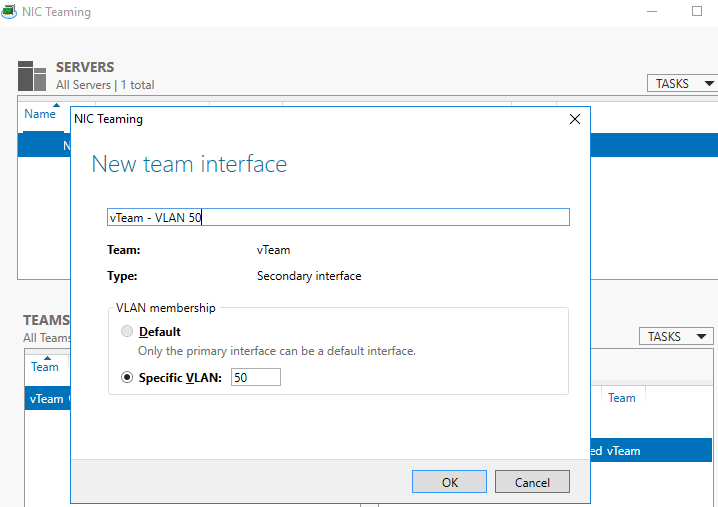 nic teaming добавить vlan в Windows server 2016