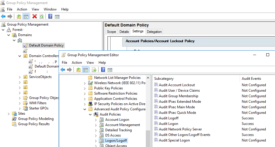 Advanced Audit Policy Configuration -> Audit Policies -> Logon/Logoff