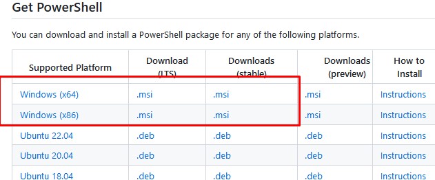 скачать MSI установщик PowerShell для windows