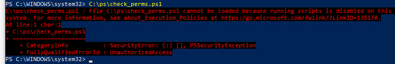 Не удается загрузить файл ps1, так как выполнение скриптов запрещено для данной системы.