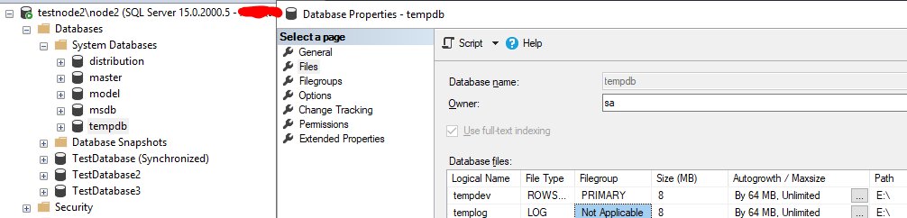 настройки файлов tempdb в sql server
