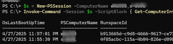 запуск invoke-command в persistent powershell pssession