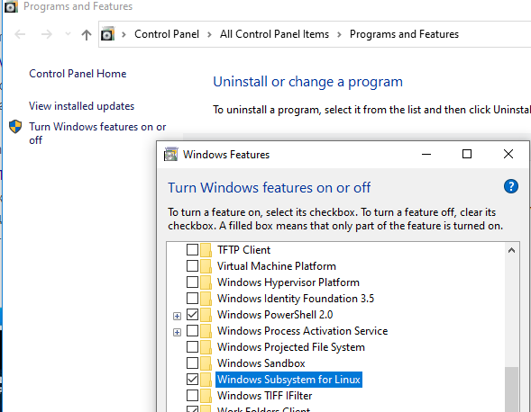 установка Windows Subsystem for LInux 2 версия в windows 10