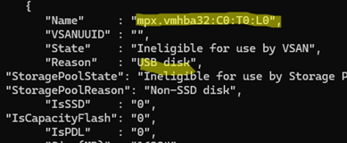 vdq -q - узнать имя USB диска в консоли vmware