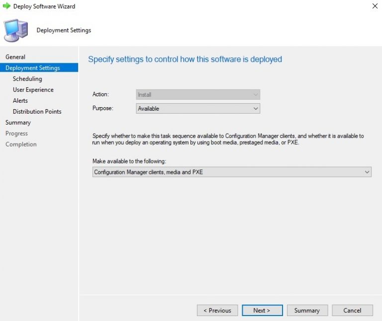 Deployment configuration