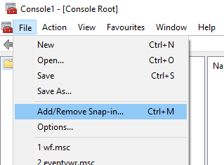 Add/Remove Snap-in