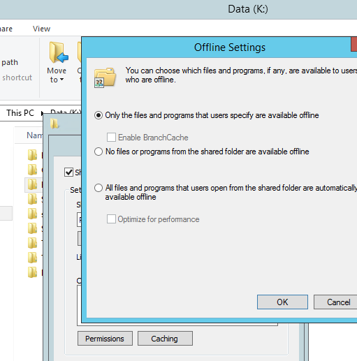 windows 10 разрешить использовать эту папку для синхронизации в автономные файлы