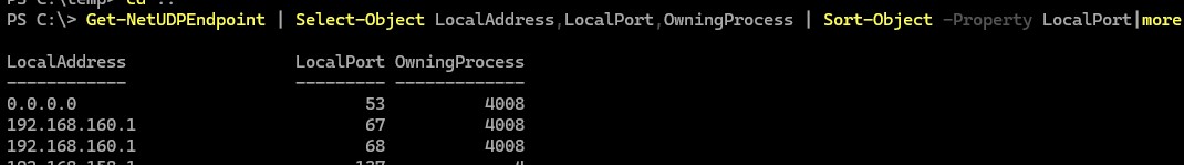 Get-NetUDPEndpoint-udp просмотр UDP портов через PowerShell