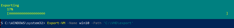 Export-VM в hyper-v с помощью powershell