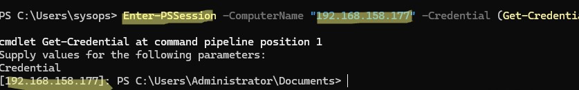 powershell: удаленное подключение к remote server core