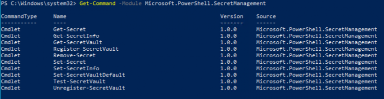 Powershell Secret Management Key Vault