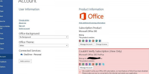 Не удалось проверить подписку microsoft office 365