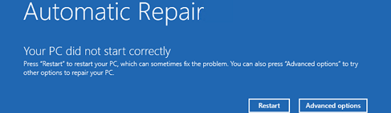 WinRE автоматическое восстановление Windows