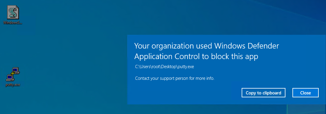 Your organization used Windows Defender Application Control to block this app.