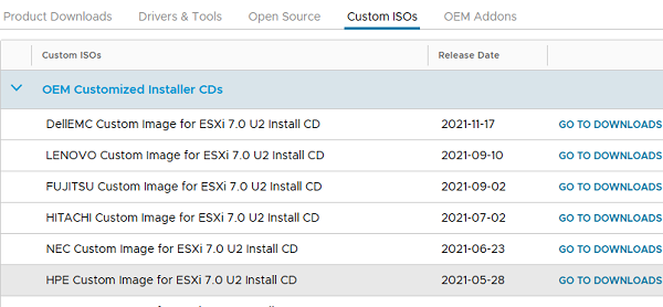скачать образ esxi 7.0 update 2 для HPE