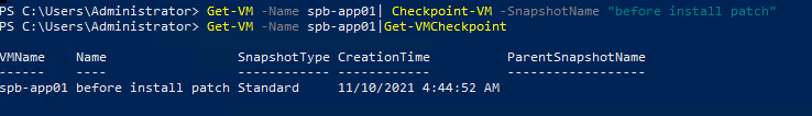 управление снапшотами виртуальных машин hyper-v Checkpoint-VM 