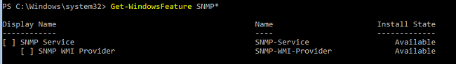 установить SNMP службу в Windows Server Core из PowerShell