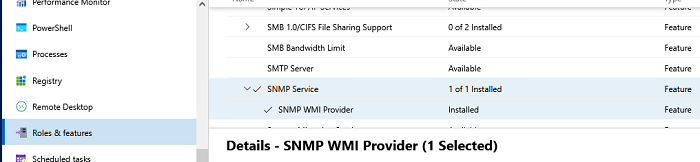 Установка SNMP через Windows Admin Center