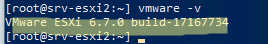 vmware - v - вывести версию esxi в командной строки