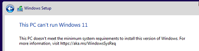 Запуск Windows 11 на этом компьютере не возможен