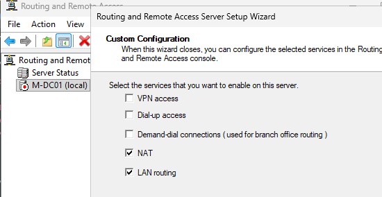 rras настройка nat и маршутизации для openvpn