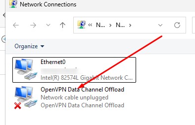 сетевой адаптер OpenVPN Data Channel Offload