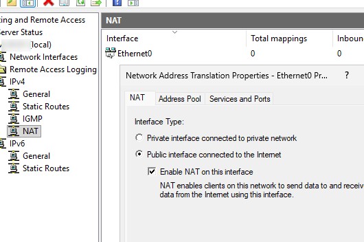 Включить NAT для OpenVPN клиентов в Windows Server RRAS