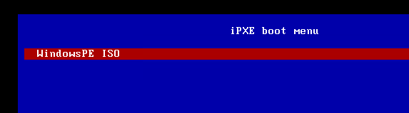 загрузочное меню PXE сервера