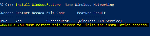 Install-WindowsFeature установить поддержку WiFI сетей