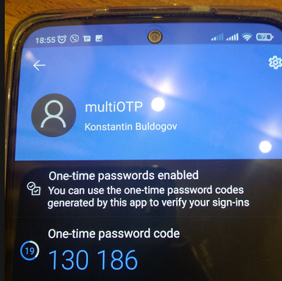 однаразовый пароль в приложении microsoft authenticator в смартфоне
