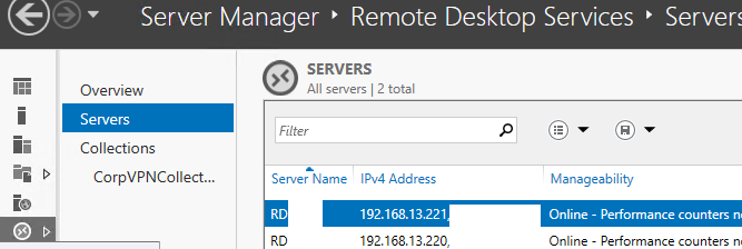 RDS сервер удален из Server Managaer
