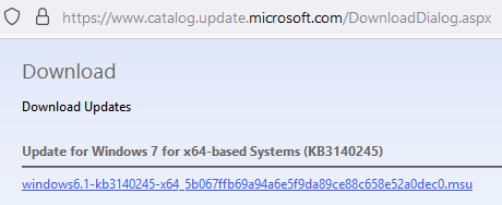 KB3140245 обновление для Windows 7 для поддержки TLS 1.2
